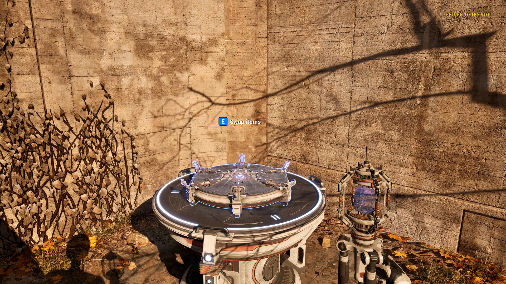 Step 2: Grab the connector from near the emitter and swap it out for the teleporter.