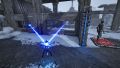 Use the clone to open the blue door and connect the blue Emitter to the blue receiver. The grate opens.