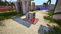 Grab the Hexahedron from its cell, and place it down on the Pressure plate by the Progress Wheel.