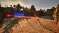Use the second Connector to link the red Emitter to the red Receiver. Place it back so that it is visible from the first room.