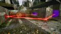 Walk around, take the second Connector and connect the red Emitter to the Receiver through the purple barrier.
