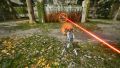 Take the Driller and drill the wall so that the red laser connects.