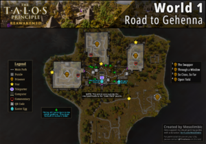 Detailed map of World 1